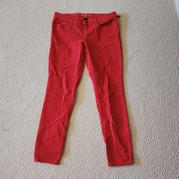 Victoria's Secret VS Siren Strawberry Red Corduroy Low-rise Tapered Leg Jegging - Picture 1 of 11